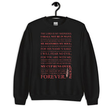 Load image into Gallery viewer, Psalm 23 Red Letter Unisex Sweatshirt
