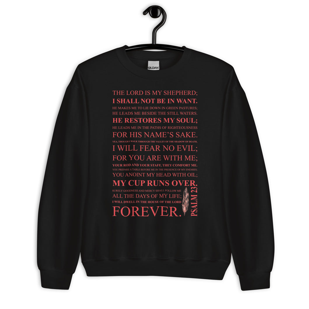 Psalm 23 Red Letter Unisex Sweatshirt