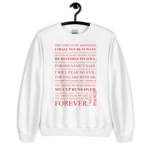 Load image into Gallery viewer, Psalm 23 Red Letter Unisex Sweatshirt
